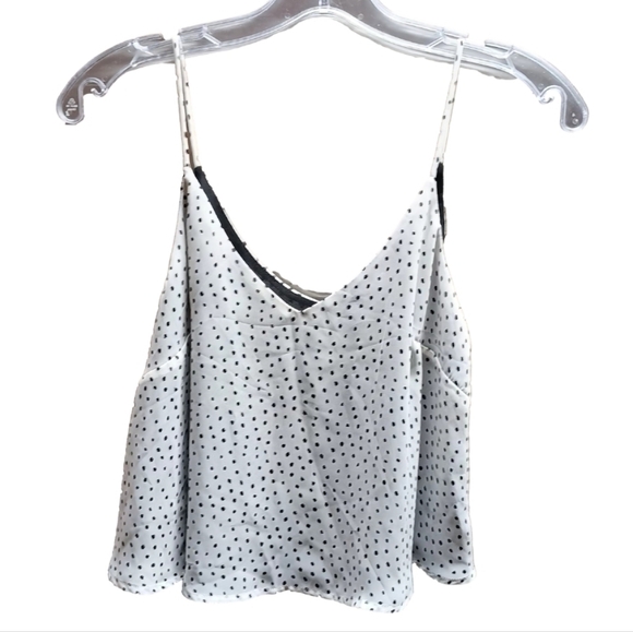 NWT Lush Polkadot Layered Cropped Tank Top - Picture 2 of 5